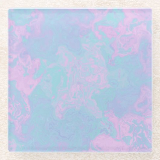 Dessous-de-verre En Verre Pastel marbré (Devant)
