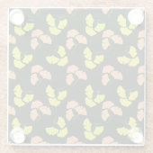 Dessous-de-verre En Verre Pastel-Neon Ginko Leaves on Black Background (Dos)