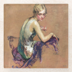 Dessous-de-verre En Verre Pastel Portrait