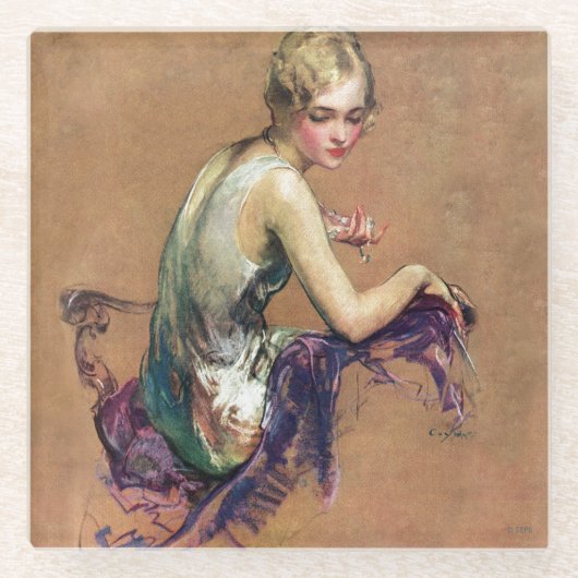 Dessous-de-verre En Verre Pastel Portrait (Devant)