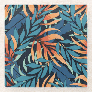 Dessous-de-verre En Verre Pastel Tropical Botanical Abstrait