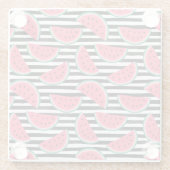 Dessous-de-verre En Verre Pastèque douce sur les rayures noires et le motif (Dos)