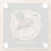 Dessous-de-verre En Verre Patch Flying Moose Aviation (Dos)