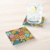 Dessous-de-verre En Verre Patchwork Eclectique : Mélange Motif Diverse (Incliné)