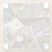 Dessous-de-verre En Verre Patchwork Leopard : Ethnic Lining Design. (Dos)