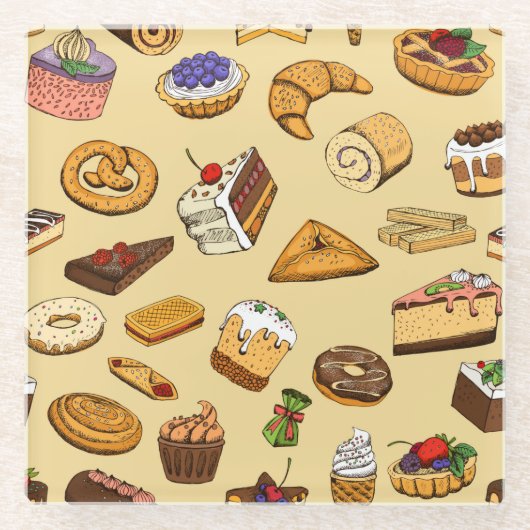 Dessous-de-verre En Verre Pâtisseries (Devant)