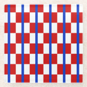 Dessous-de-verre En Verre Patriotic Checkerboard Drink Coaster (Devant)