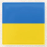 Dessous-de-verre En Verre Patriotic Ukraine<br><div class="desc">Drapeau patriotique de l'Ukraine.</div>
