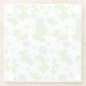 Dessous-de-verre En Verre Pattern of Green Elephants, Cute Elephants, stars (Dos)