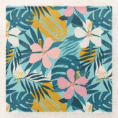 Dessous-de-verre En Verre Pattern tropical hibiscus (Devant)