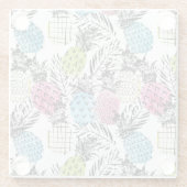 Dessous-de-verre En Verre Paumes de grunge d'ananas (Dos)