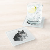 Dessous-de-verre En Verre Pause cacao, pointe à l'araignée (Incliné)