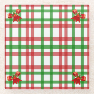 Dessous-de-verre En Verre Pays d'accentuation de la boîte de Noël