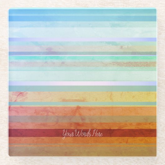 Dessous-de-verre En Verre Paysage Abstrait et vos mots (Devant)