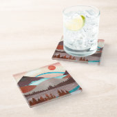 Dessous-de-verre En Verre Paysage Blue Rainbow (Incliné)