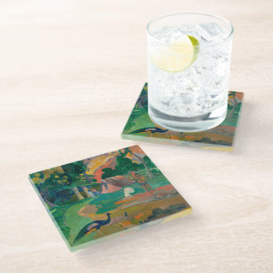 Dessous-de-verre En Verre Paysage de Paul Gauguin Matamoe avec Peacocks