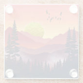 Dessous-de-verre En Verre Paysage des monts Crimson (Dos)