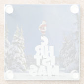 Dessous-de-verre En Verre Paysage d'hiver de Noël (Dos)