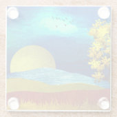 Dessous-de-verre En Verre Paysage du ciel liquide (Dos)