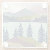 Dessous-de-verre En Verre Paysage du lac Red Sky (Dos)