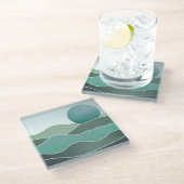 Dessous-de-verre En Verre Paysage du monde Turquoise (Incliné)