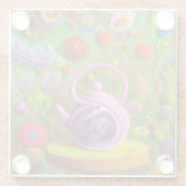 Dessous-de-verre En Verre Paysage Whimsical Quill Teapot (Dos)