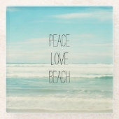 Dessous-de-verre En Verre Peace Love Beach (Devant)