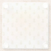 Dessous-de-verre En Verre Peach Pink Tropical Gold Pineappes (Dos)