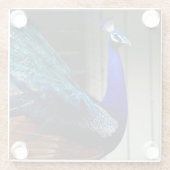 Dessous-de-verre En Verre Peacock bleu (Dos)