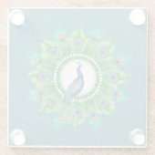 Dessous-de-verre En Verre Peacock bleu (Dos)