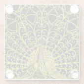 Dessous-de-verre En Verre Peacock Gold Art Nouveau (Dos)