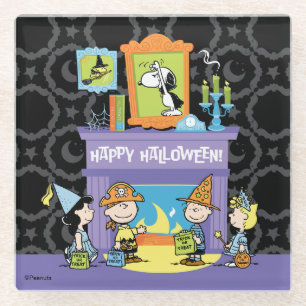 Dessous-de-verre En Verre Peanuts Salles Ensorcelées Halloween
