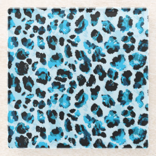Dessous-de-verre En Verre Peau de Cheetah léopard : Aquarelle teinture Vinta
