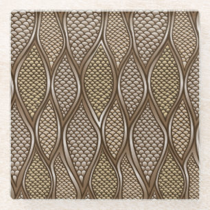 Dessous-de-verre En Verre Peau de serpent stylisée