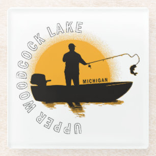 Dessous-de-verre En Verre Pêche en lac Michigan