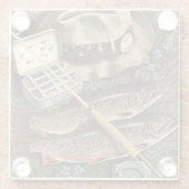 Dessous-de-verre En Verre Pêche et vie (Dos)