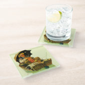 Dessous-de-verre En Verre Pêche terminée (Incliné)