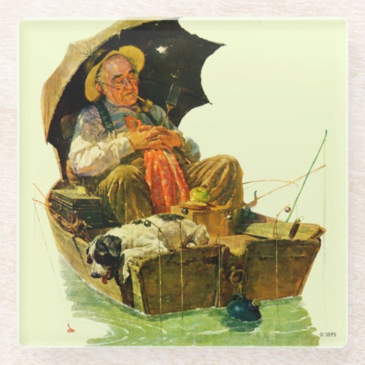 Dessous-de-verre En Verre Pêche terminée (Devant)