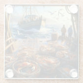 Dessous-de-verre En Verre Pêcheurs à la Twilight ramassant des crabes (Dos)
