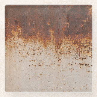 Dessous-de-verre En Verre Peinture à peeling, texture murale rouillée.