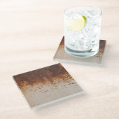 Dessous-de-verre En Verre Peinture à peeling, texture murale rouillée. (Incliné)