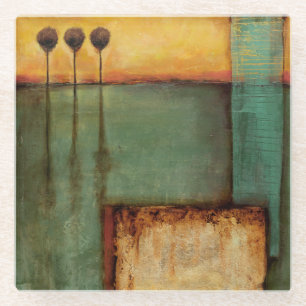 Dessous-de-verre En Verre Peinture abstraite avec des clés de piano