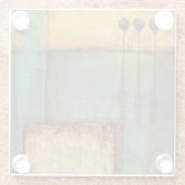 Dessous-de-verre En Verre Peinture Abstraite avec touches de piano (Dos)