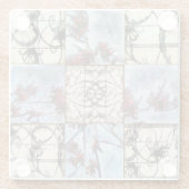 Dessous-de-verre En Verre Peinture Abstraite de défilement (Dos)