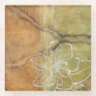 Dessous-de-verre En Verre Peinture abstraite de silhouette sur l'arrière -