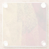 Dessous-de-verre En Verre Peinture abstraite jaune rouge (Dos)