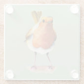 Dessous-de-verre En Verre Peinture d'aquarelle d'oiseau de Robin (Dos)