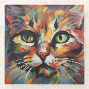 Dessous-de-verre En Verre Peinture de chats