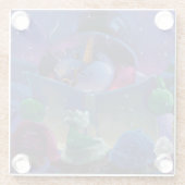 Dessous-de-verre En Verre Peinture de lecture en hiver (Dos)