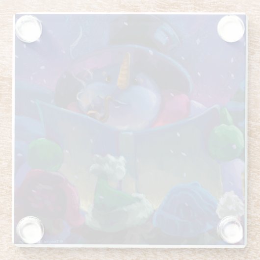 Dessous-de-verre En Verre Peinture de lecture en hiver (Dos)